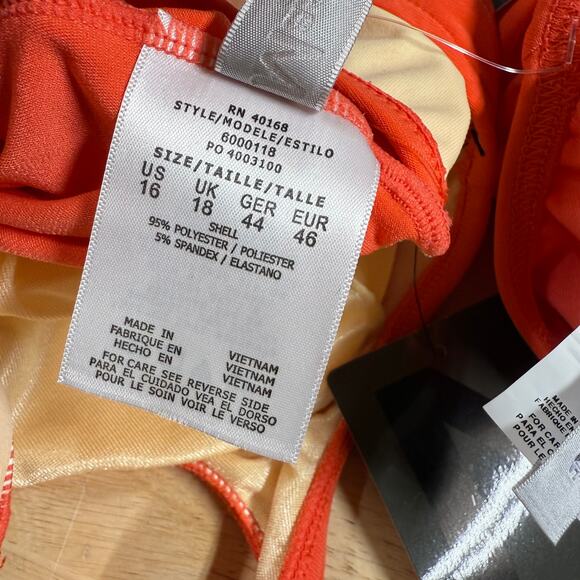 MAGICSUIT NWT Reese Cowl Back Tankini Top & Shirred Bikini Bottom Size 16 Orange - Picture 5 of 16